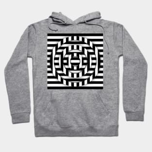 Optical Illusion II Black and White Hoodie